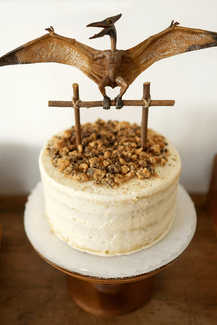 Natural dinosaur themed 3rd birthday