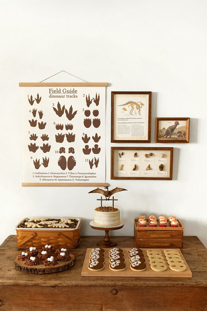 Natural dinosaur themed 3rd birthday