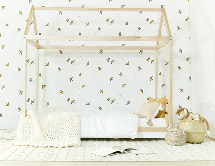 Rylee + Cru wallpaper | neutral nursery and kids room ideas on 100 Layer Cakelet