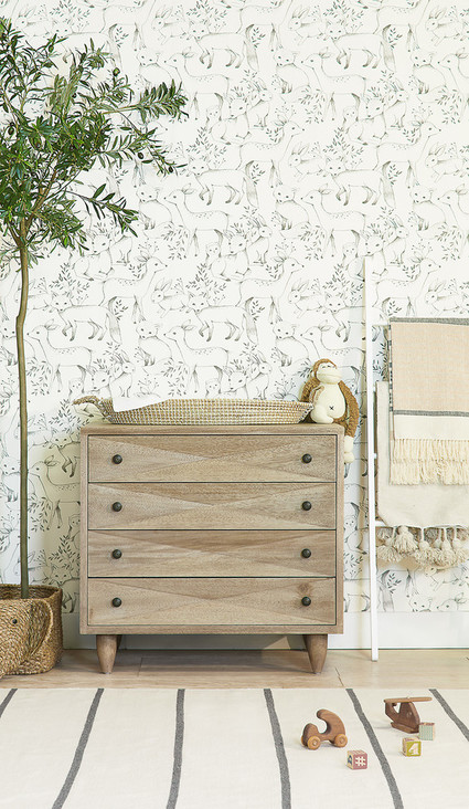 Rylee + Cru wallpaper | neutral nursery and kids room ideas on 100 Layer Cakelet