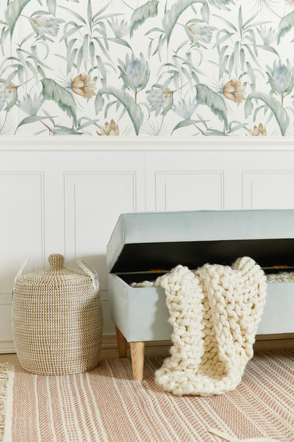 Floral protea wallpaper from Rylee + Cru for Lulu & Georgia