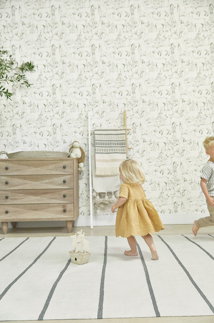 Rylee + Cru wallpaper | neutral nursery and kids room ideas on 100 Layer Cakelet