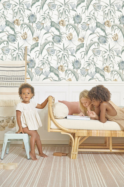 Floral protea wallpaper from Rylee + Cru for Lulu & Georgia