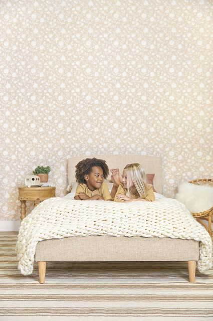 Blush floral wallpaper from Rylee + Cru