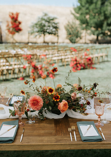 A rustic barn wedding at Red Barn Ranch inspired by berries and summer flowers Inspiration