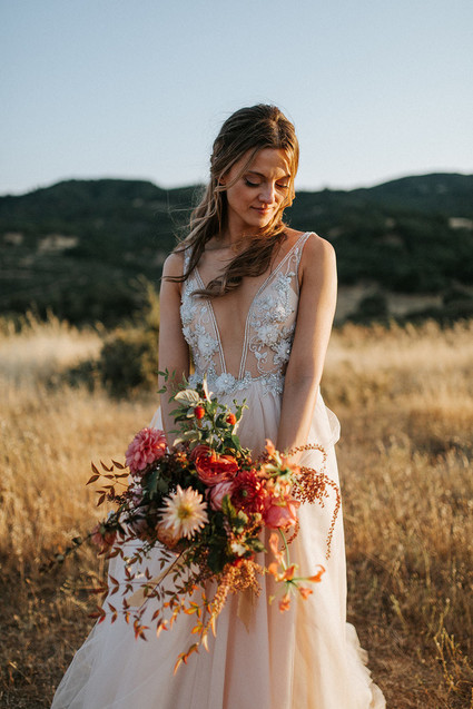 A rustic barn wedding at Red Barn Ranch inspired by berries and summer flowers