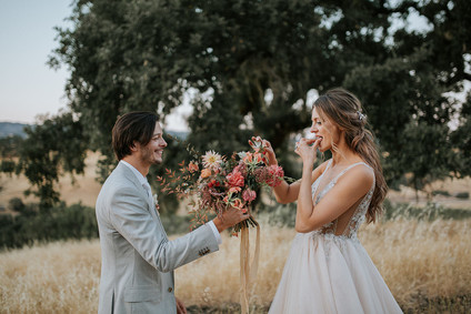 A rustic barn wedding at Red Barn Ranch inspired by berries and summer flowers