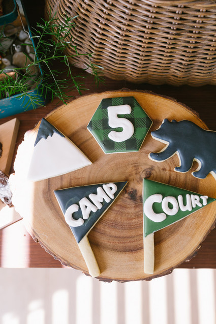 Camp-themed sugar cookies