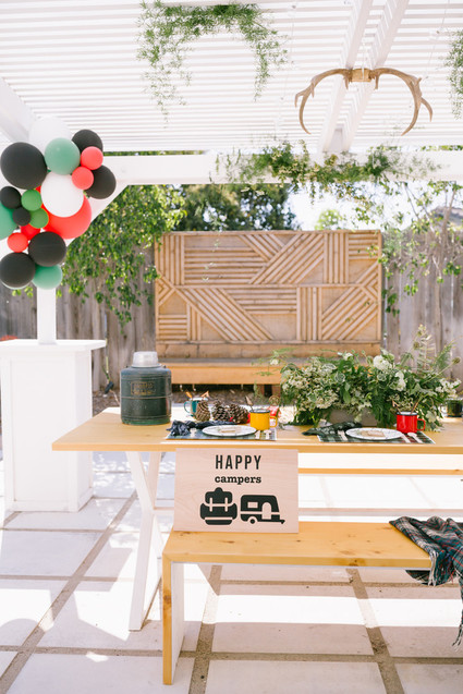 Backyard camp-themed 5th birthday party Inspiration