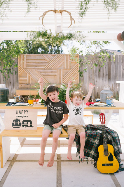 Backyard camp-themed 5th birthday party Inspiration