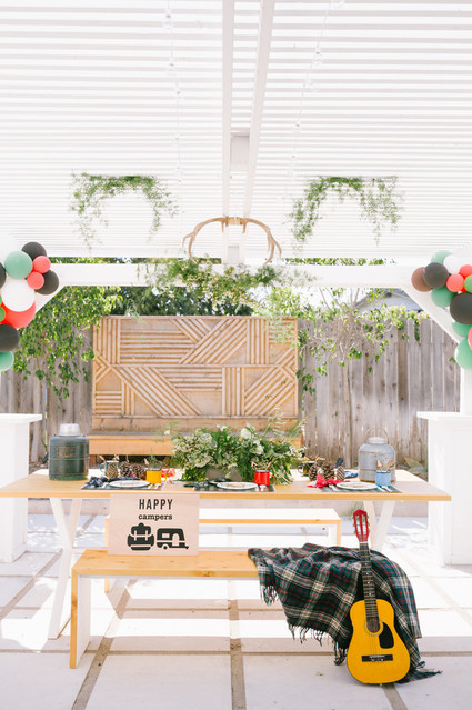 Backyard camp-themed 5th birthday party Inspiration