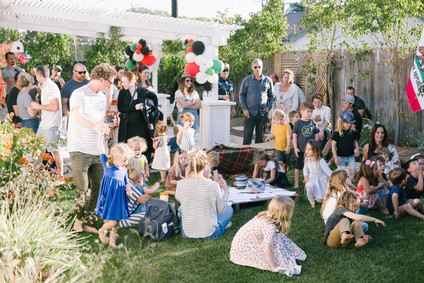 Backyard camp-themed 5th birthday party