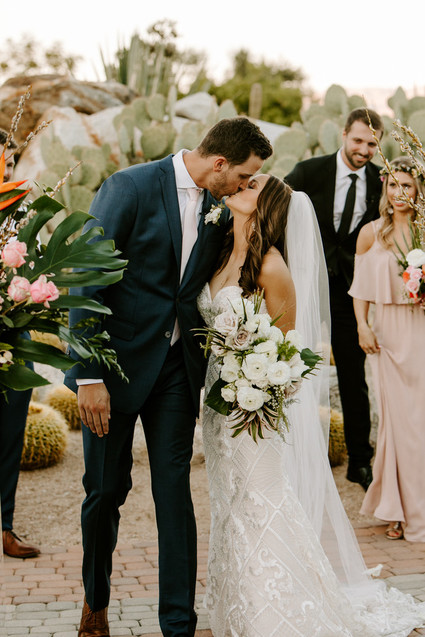 Luxe pink Palm Springs wedding at The Pond Estate