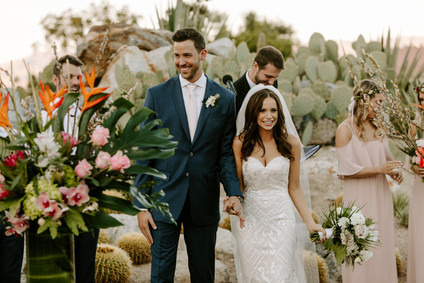 Luxe pink Palm Springs wedding at The Pond Estate