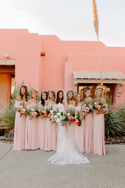 Blush bridal party