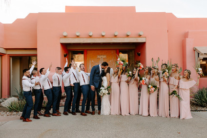 Luxe pink Palm Springs wedding at The Pond Estate