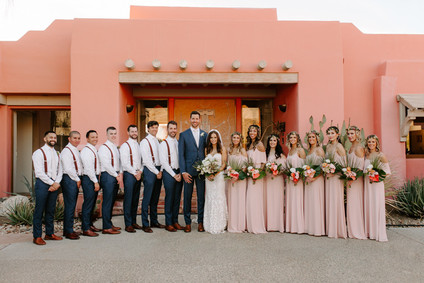 Luxe pink Palm Springs wedding at The Pond Estate