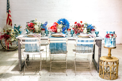 Red, white, and blue 4th of July party ideas with a boho, floral twist