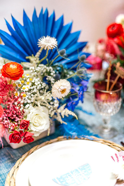 red, white and blue flowers for 4th of July
