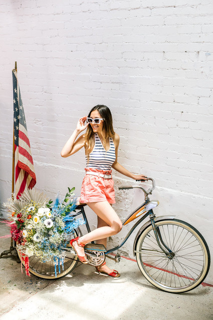 Red, white, and blue 4th of July party ideas with a boho, floral twist