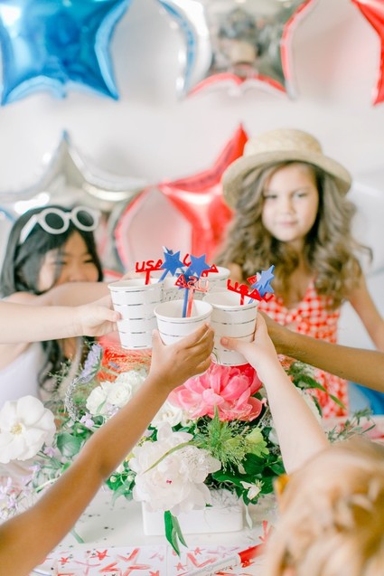 Red, white, and blue kids 4th of July party Inspiration