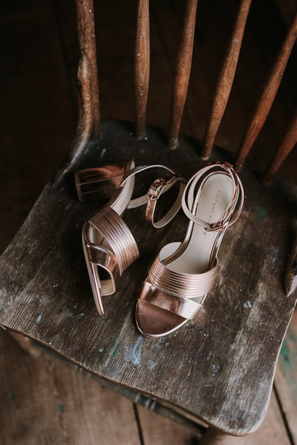 Gold wedding shoes