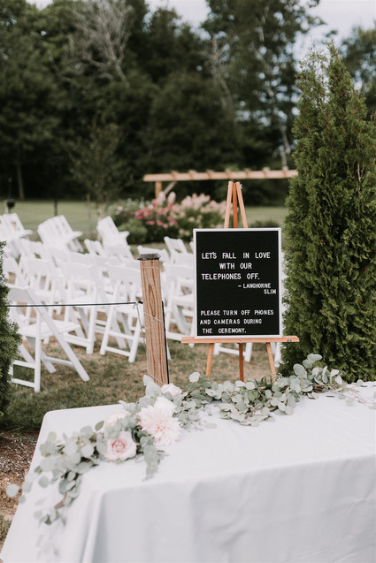 Green and white Maine barn wedding