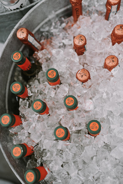 Green and white Maine barn wedding