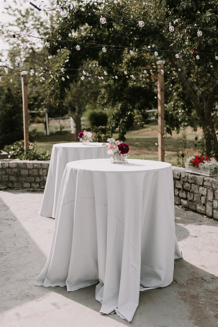 Green and white Maine barn wedding