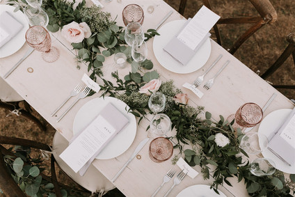 Green and white Maine barn wedding