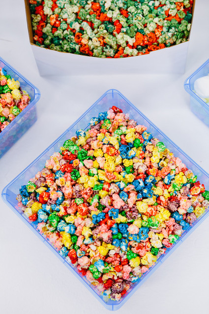 Colorful modern food fight 5th birthday party