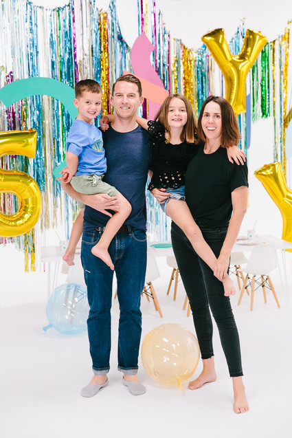 Colorful modern food fight 5th birthday party