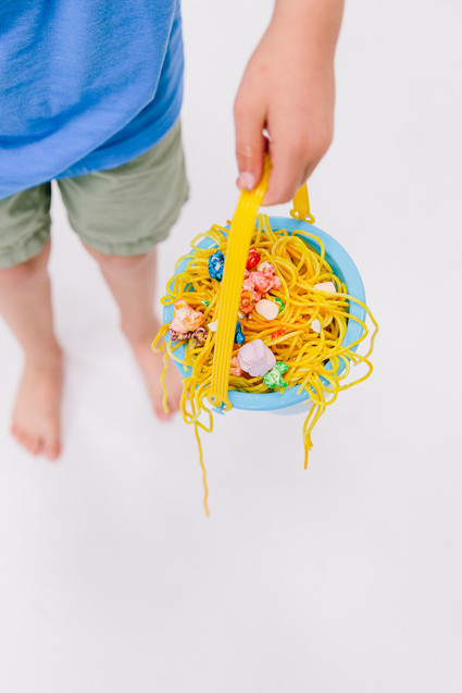 Colorful modern food fight 5th birthday party