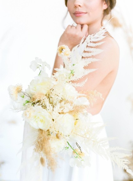 Dried flower bridal bouquet