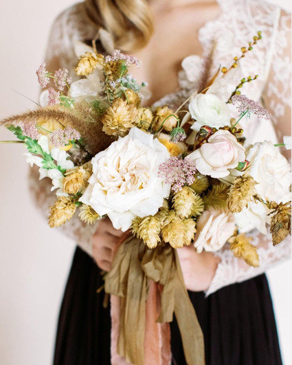 Dried flower bridal bouquet