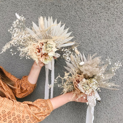 Dried flower bridesmaid bouquet