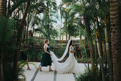 Tropical Bali wedding with floral reception
