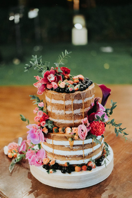 Floral naked cake