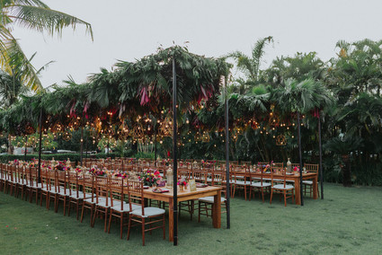 Tropical Bali wedding with floral reception