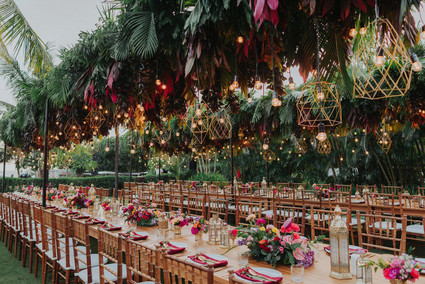 Tropical Bali wedding with floral reception