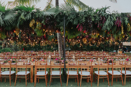 Tropical Bali wedding with floral reception