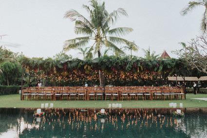Tropical Bali wedding with floral reception