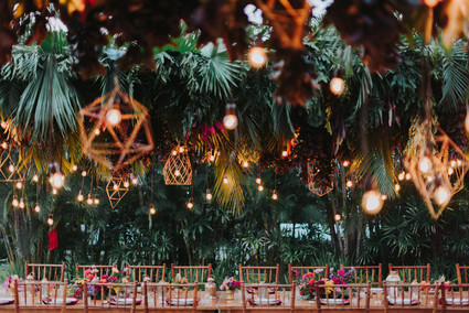 Tropical Bali wedding with floral reception