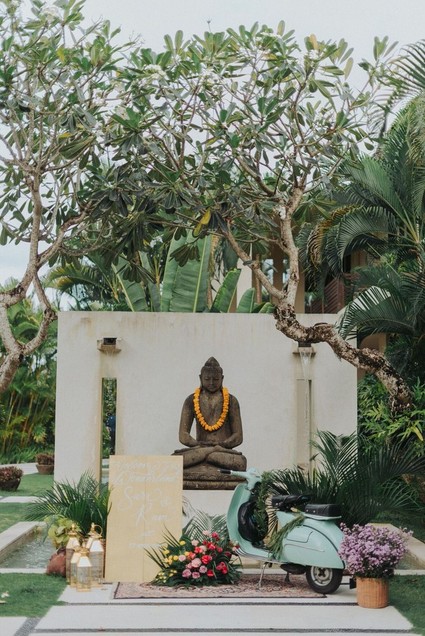 Tropical Bali wedding with floral reception Inspiration