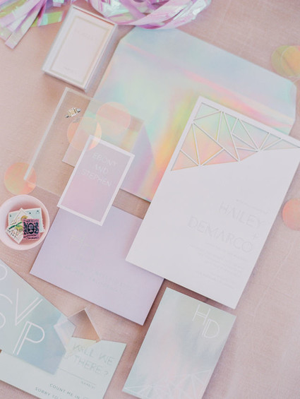 Modern pastel iridescent wedding ideas