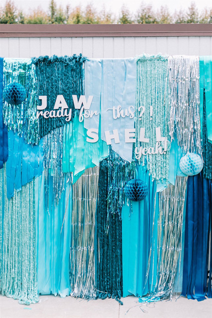 Shark theme party backdrop Inspiration