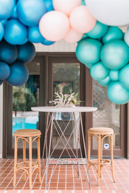 Sharks and mermaids joint birthday pool party