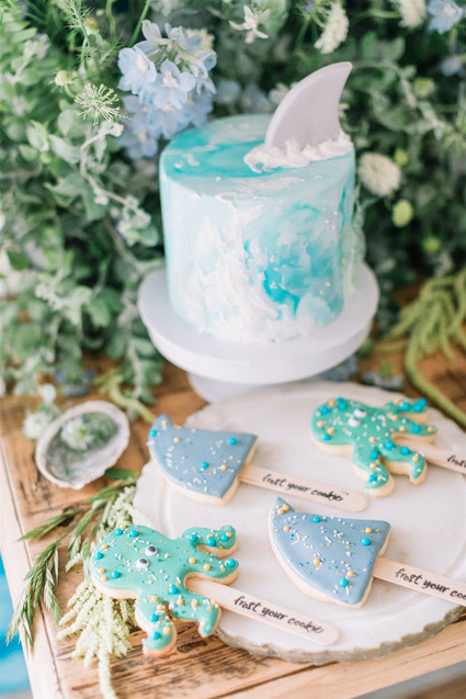Shark themed cake