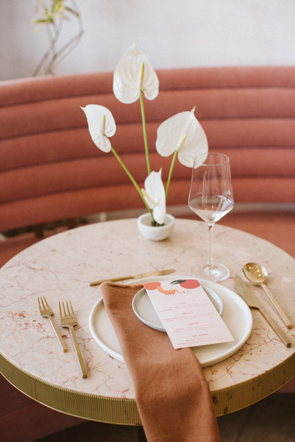 French wedding at a pink restaurant