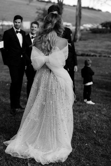 Tulle bow wedding dress